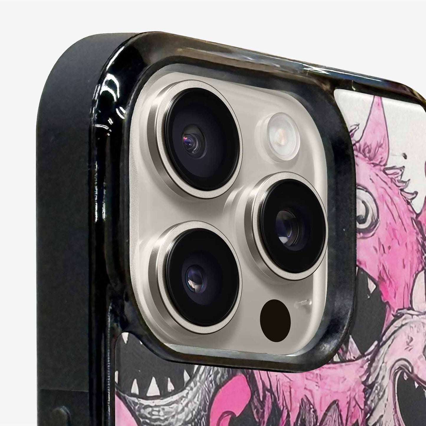 iPhone 16 Pro Max Case — Monsters General Black Pink Ink Cartoon, Custom Designed Case Cover