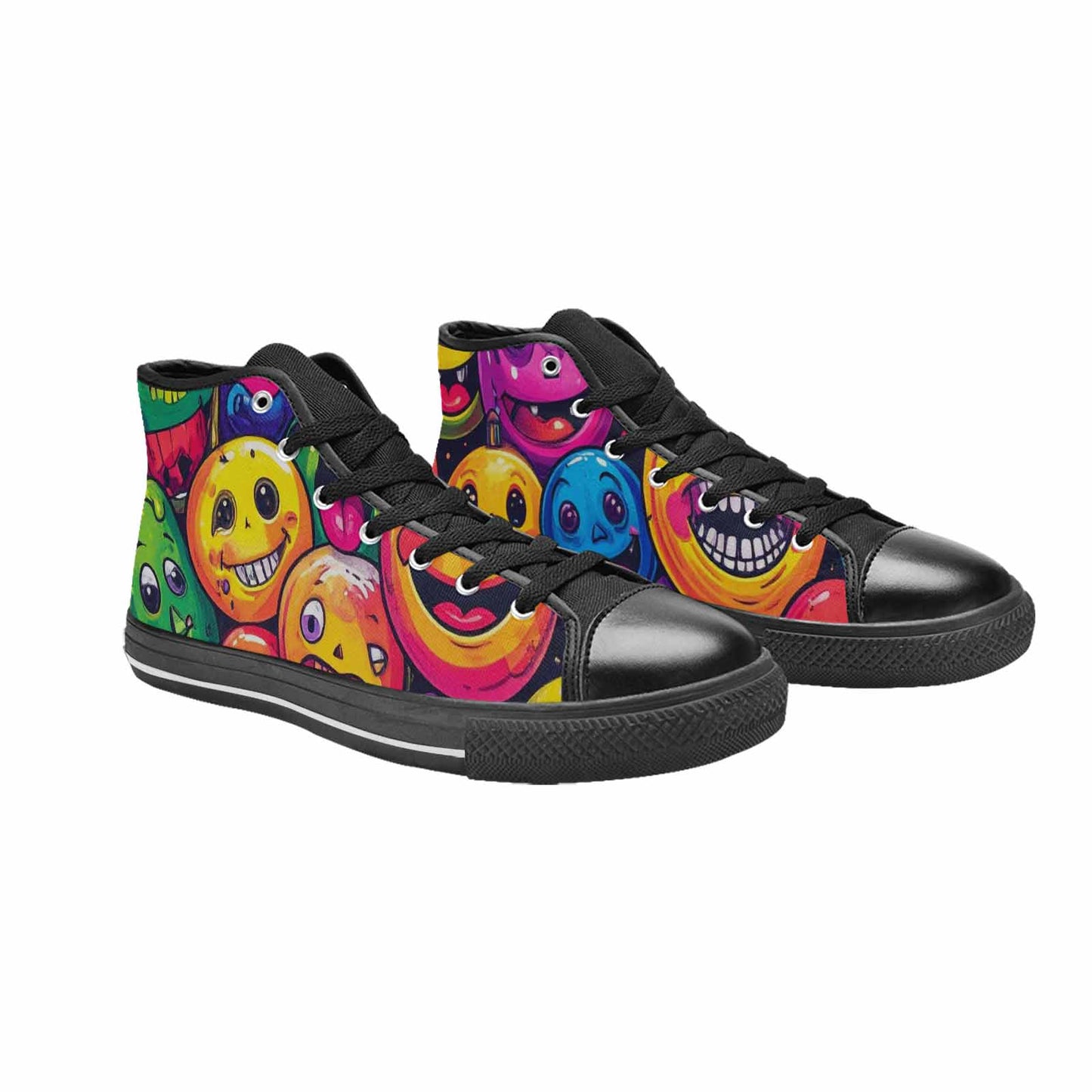MEN'S Funny Looking Cartoon High Top Canvas Neon Fantasy Custom Sneakers