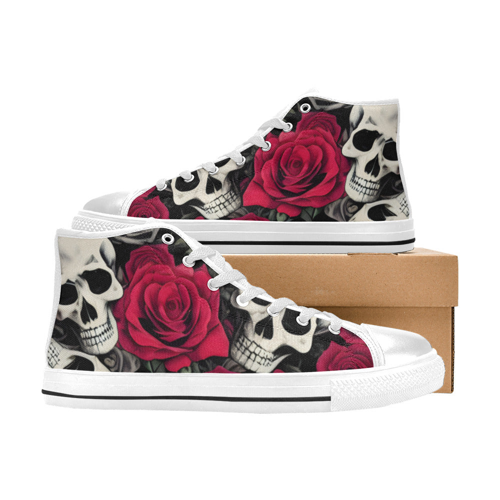 WOMEN'S Cc Skulls Roses 2 High Top Canvas Dreamcore Shoes