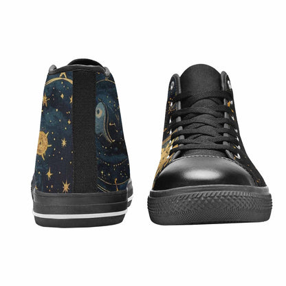 MEN'S Zodiac Constellation Star High Top Canvas Wallpaper Art Sneakers