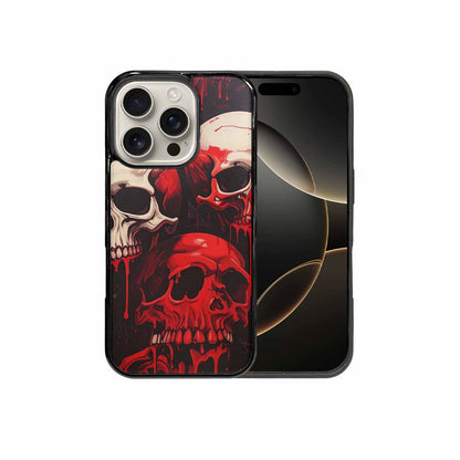iPhone 16 Pro Case — 1000\'s Of Skulls Overlapping Eachother Everywhere, Personalized Phone Case