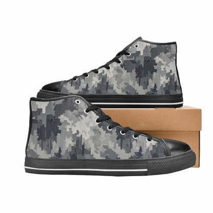 MEN'S Military Camouflage Blotch High Top Canvas Wallpaper Art Sneakers