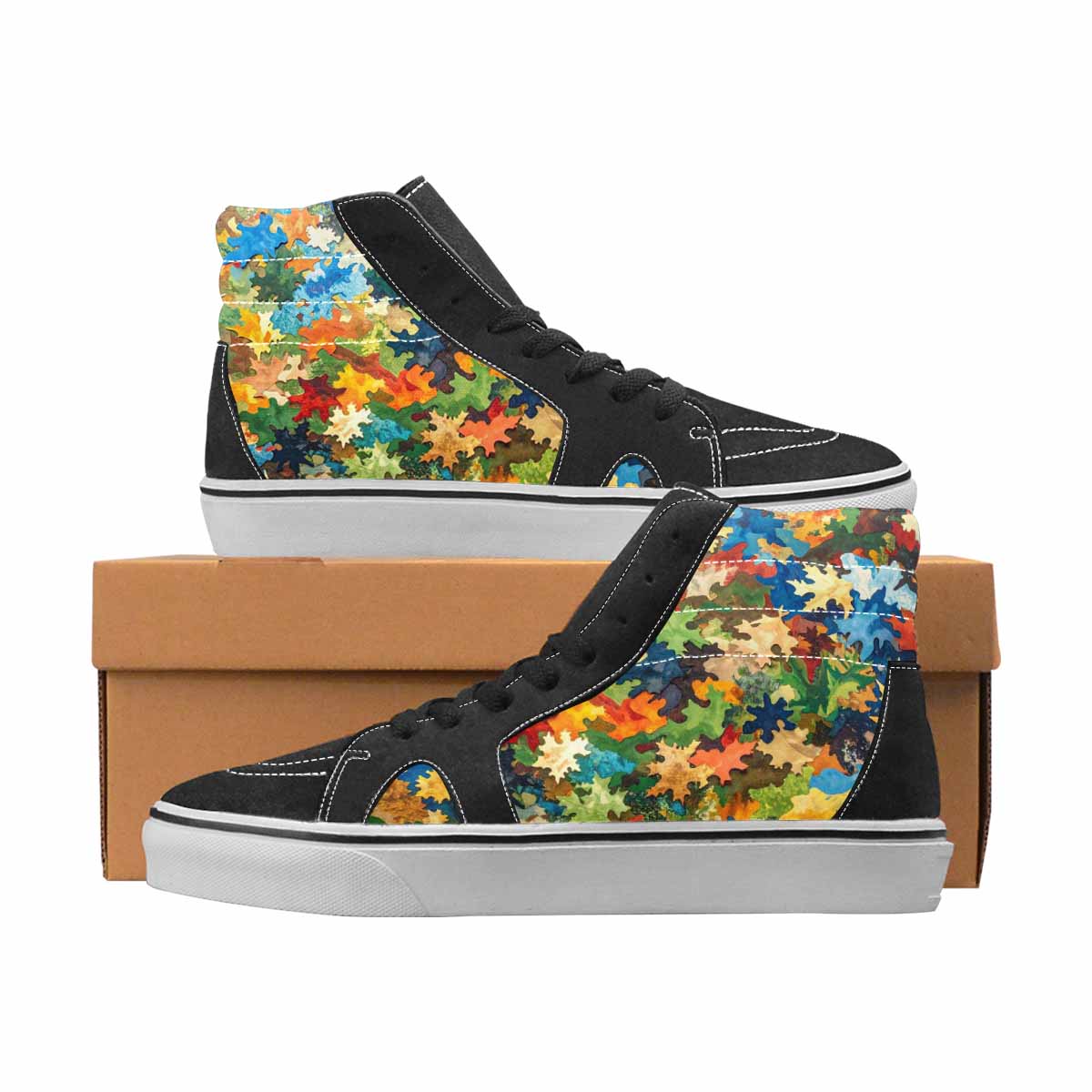 WOMEN'S Camo Full Color High Top Canvas Statement Grunge All Over Print Shoes