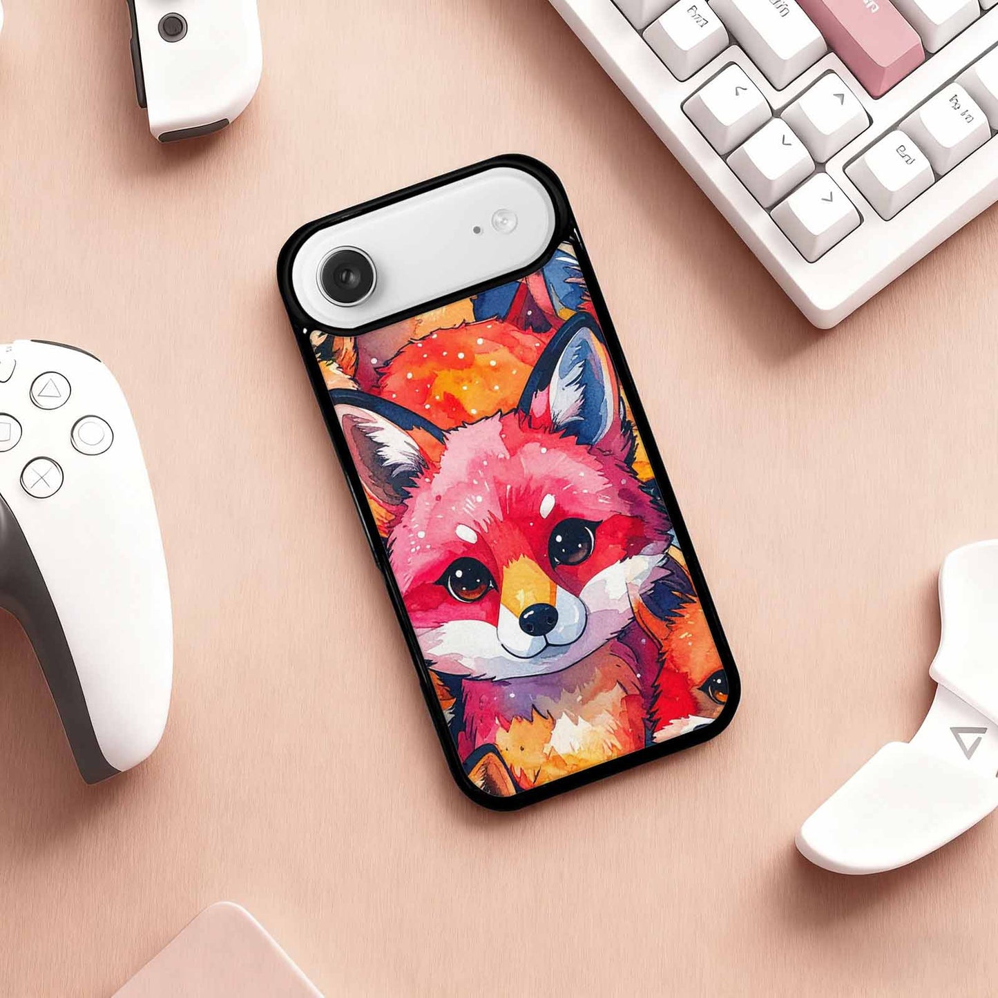 iPhone 17 Air Case — Watercolor Kawaii Fox Faces Watercolor Abstract, Custom Designed Case Cover