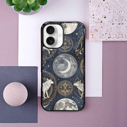 iPhone 16 Case — Wolves Everywhere Collage Overlap Small Wolf, Custom Print Case Cover