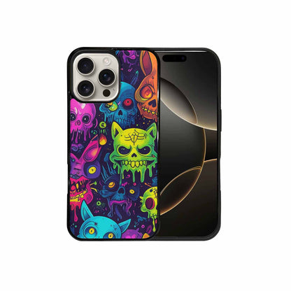 iPhone 16 Pro Max Case — Mixed Toxic Glow Creature Pattern Hundreds, Original Design Phone Case