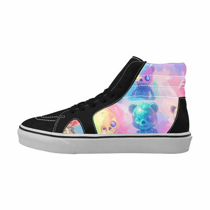 MEN'S Rainbow Teddy Skeletons Eye High Top Canvas Aesthetic Shoes