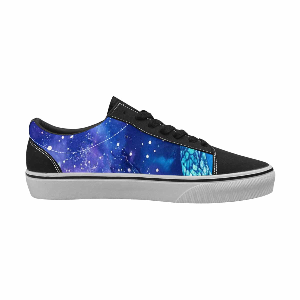 MEN'S Galaxy Snake Print Canvas Lace-Up Neon Fantasy Custom Sneakers