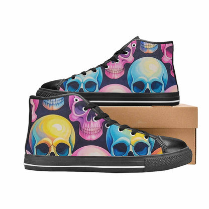 MEN'S Dripping Candy Skulls High Top Canvas Y2K Custom Shoes