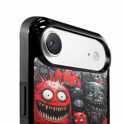 iPhone 17 Air Case — Black Red Ink Monsters General Cartoon, Custom Print Case Cover