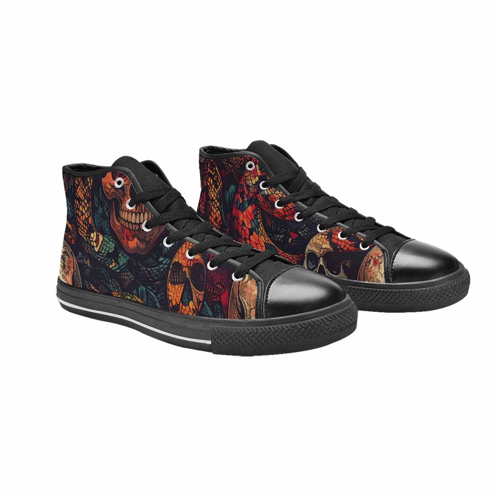 MEN'S Snake Skulls Print High Top Canvas Neon Fantasy Shoes