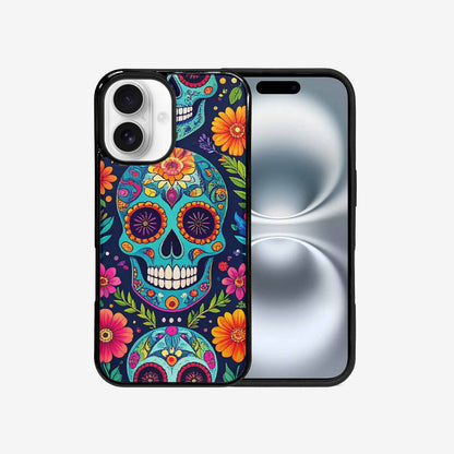 iPhone 16 Case — Rainbow Sugar Skull Weave 3 Personalized, Custom Print Case Cover
