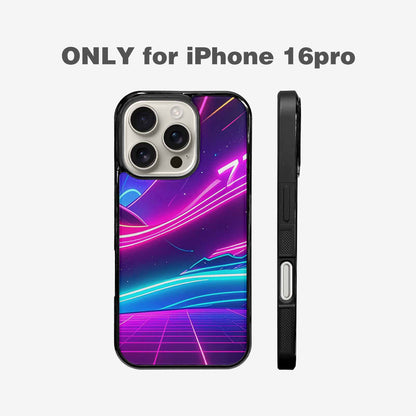iPhone 16 Pro Case — 1980s Neon Cartoon Art Pattern, Custom Made Phone Cover