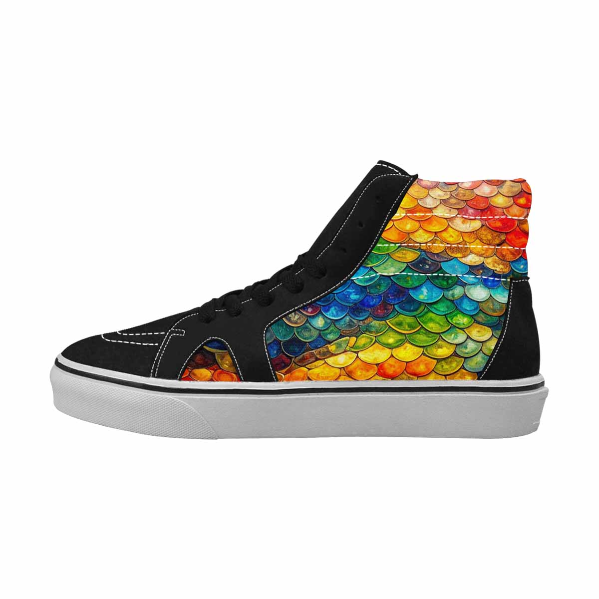 MEN'S Reptile Scale High Top Canvas Dark Academia Sneakers