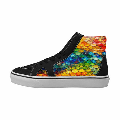 WOMEN'S Reptile Full Color High Top Canvas Bold Print Vivid Custom Print Sneakers