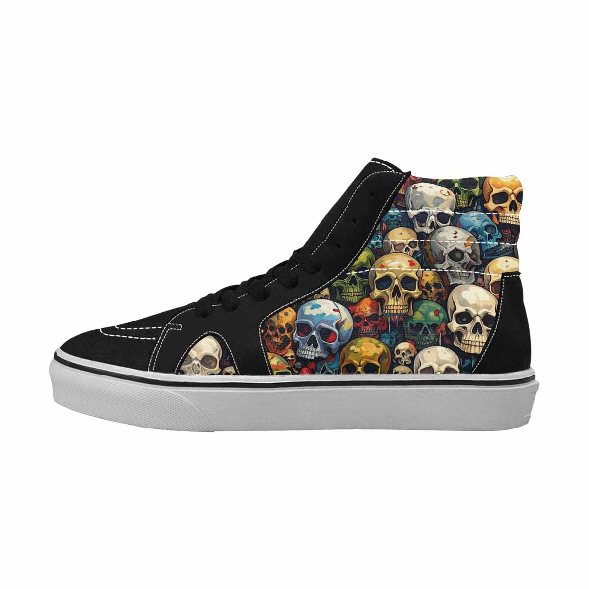 MEN'S Skulls High Top Canvas Melting Art Custom Sneakers