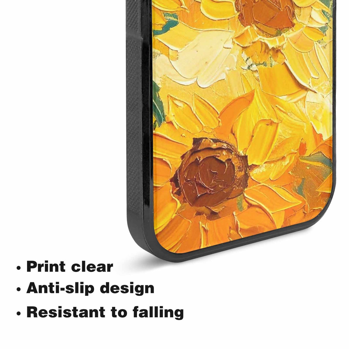 iPhone 15 Plus Case — Impressionist Sunflower Brushstroke Pattern Hundreds Of, Custom Art Phone Cover