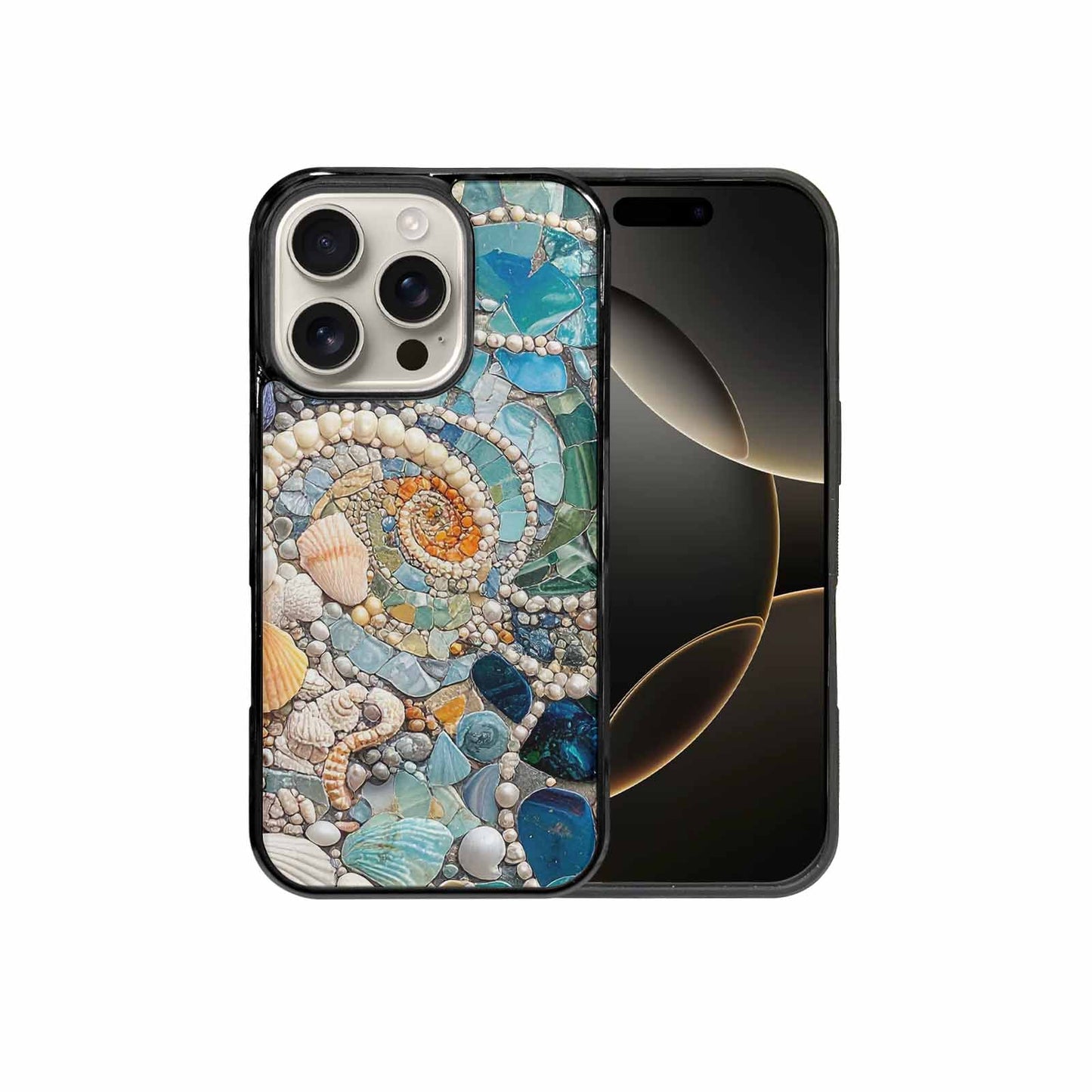 iPhone 16 Pro Case — Seashell Collage Seashell Collage Pattern Hundreds, Custom Art Phone Cover