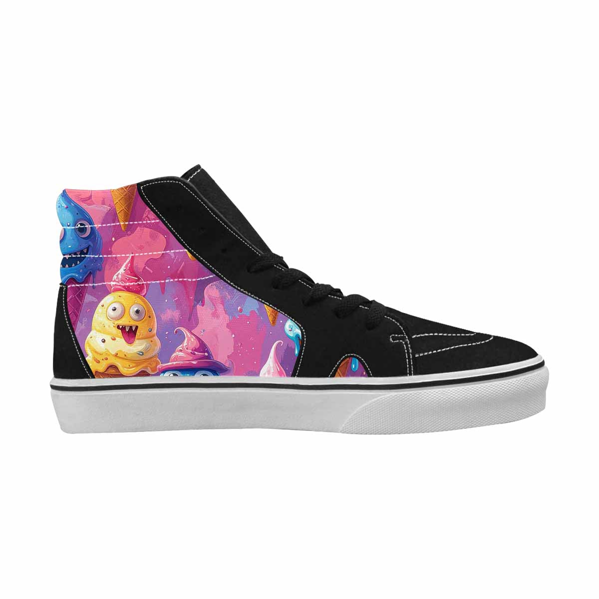 WOMEN'S Melting Icecream Cone Monster High Top Canvas Dark Academia Custom Sneakers