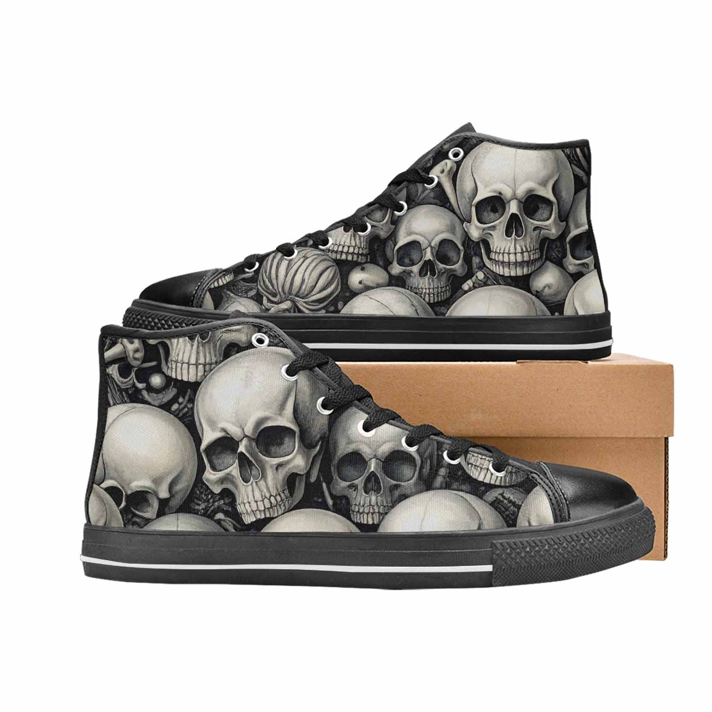 MEN'S Skulls - Classic High Top Canvas Wallpaper Art Sneakers