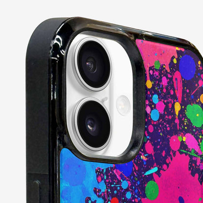 iPhone 16 Plus Case — Neon Paint Splatter Custom, Personalized Phone Case