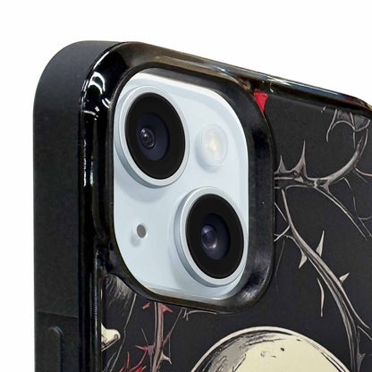 iPhone 15 Case — Ornate Gothic Skulls Roses, Custom Made Phone Cover