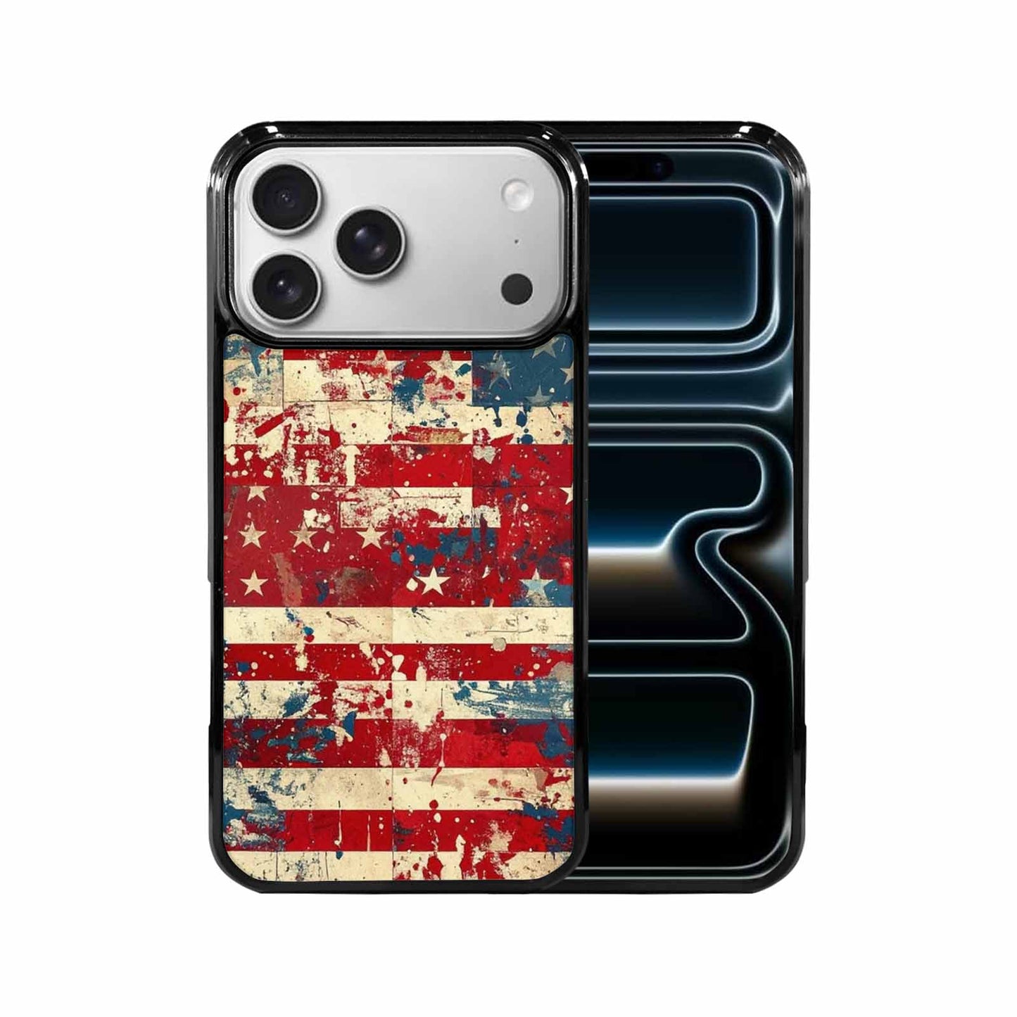 iPhone 17 Pro Max Case — Small American Flag Stars Galaxy Space, Custom Printed Phone Case