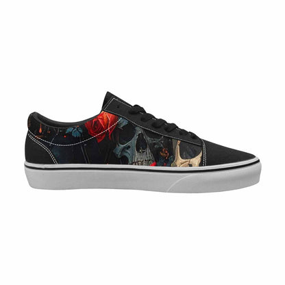 WOMEN'S Skulls Roses Melting Skulls Lace-Up Canvas Cottagecore Custom Sneakers