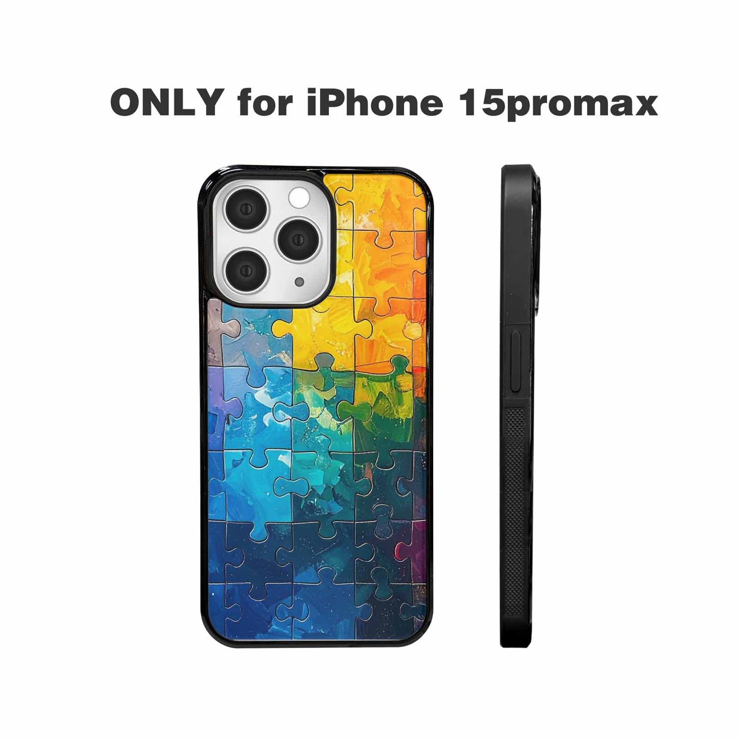 iPhone 15 Pro Max Case — Autism Puzzle Pieces Puzzle Piece Pattern, Custom Art Phone Cover