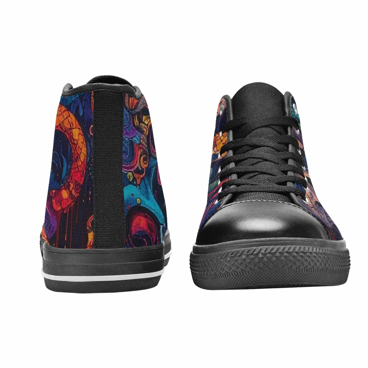 WOMEN'S Snakes And Skulls Collage High Top Canvas Dark Academia Custom Sneakers