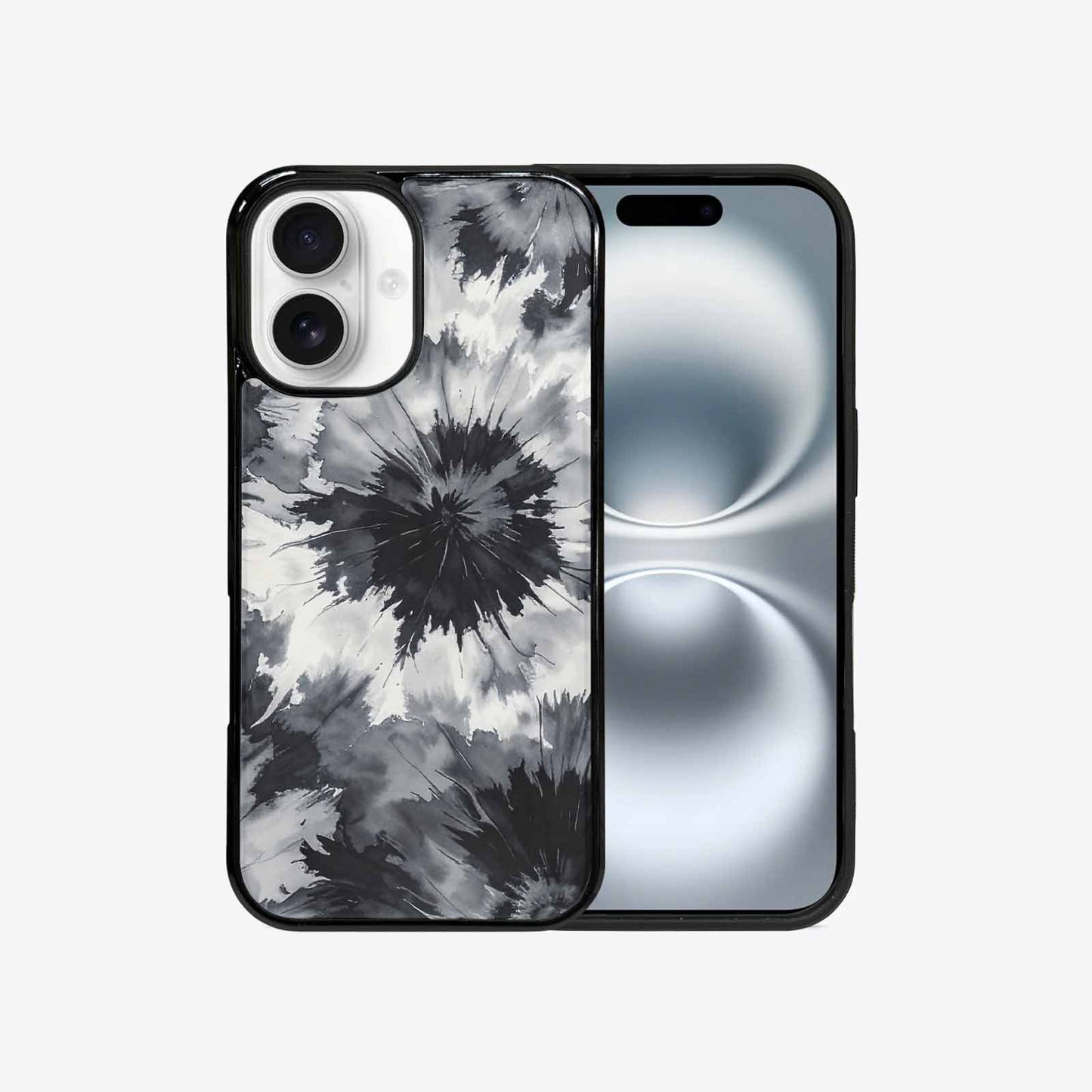 iPhone 16 Case — Tie Dye Black And Gray Blended, Unique Phone Case Design