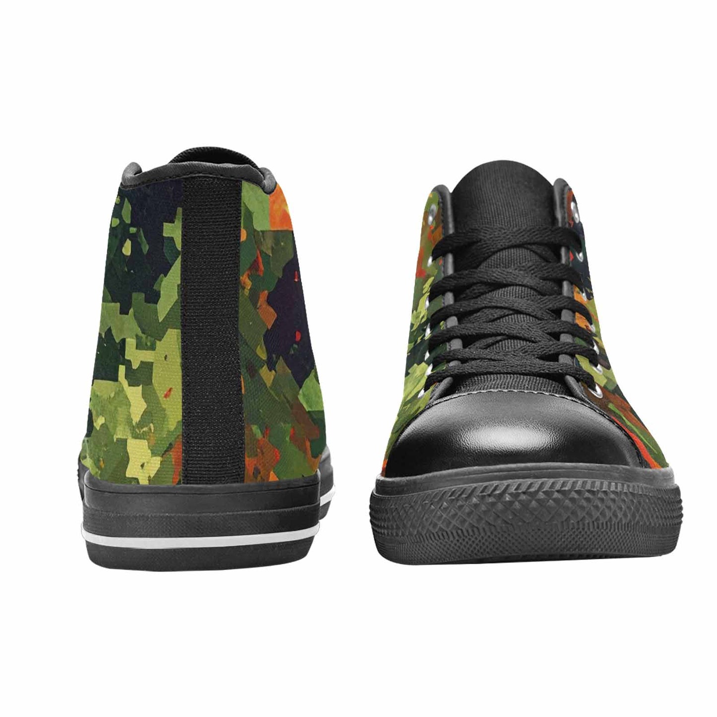 WOMEN'S Military Camouflage Blotch High Top Canvas Grunge Sneakers