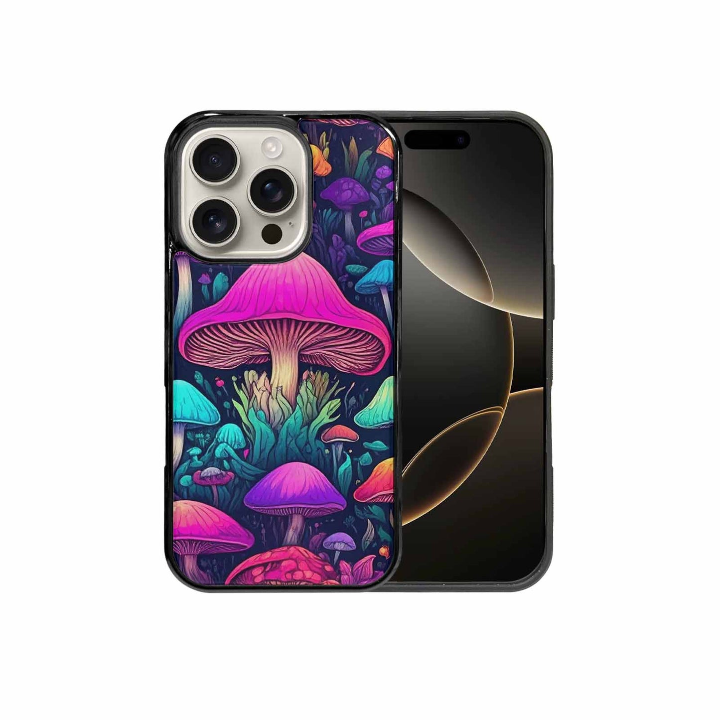 iPhone 16 Pro Case — Mushroom Psychedelic Art Seamless Pattern Vibrant, Custom Designed Case Cover