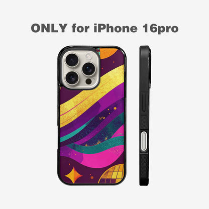iPhone 16 Pro Case — 1970s Disco Art Pattern, Custom Print Case Cover