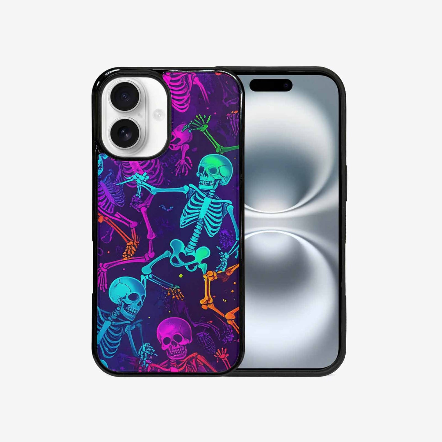 iPhone 16 Case — Glowing Skeleton Pattern Hundreds Of Small, Custom Designed Case Cover