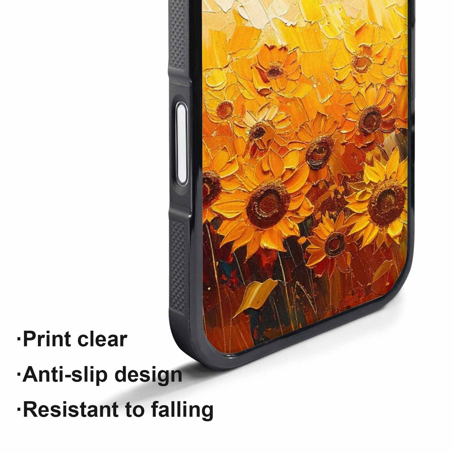 iPhone 17 Air Case — Impressionist Sunflower Brushstroke Pattern Hundreds Floral, Customized Protective Case