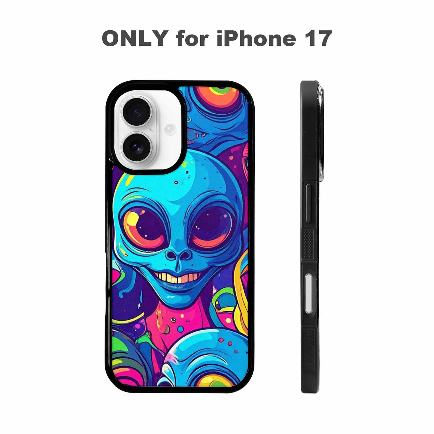 iPhone 17 Case — Alien Ufo Cartoon Alien Scifi, Custom Print Case Cover