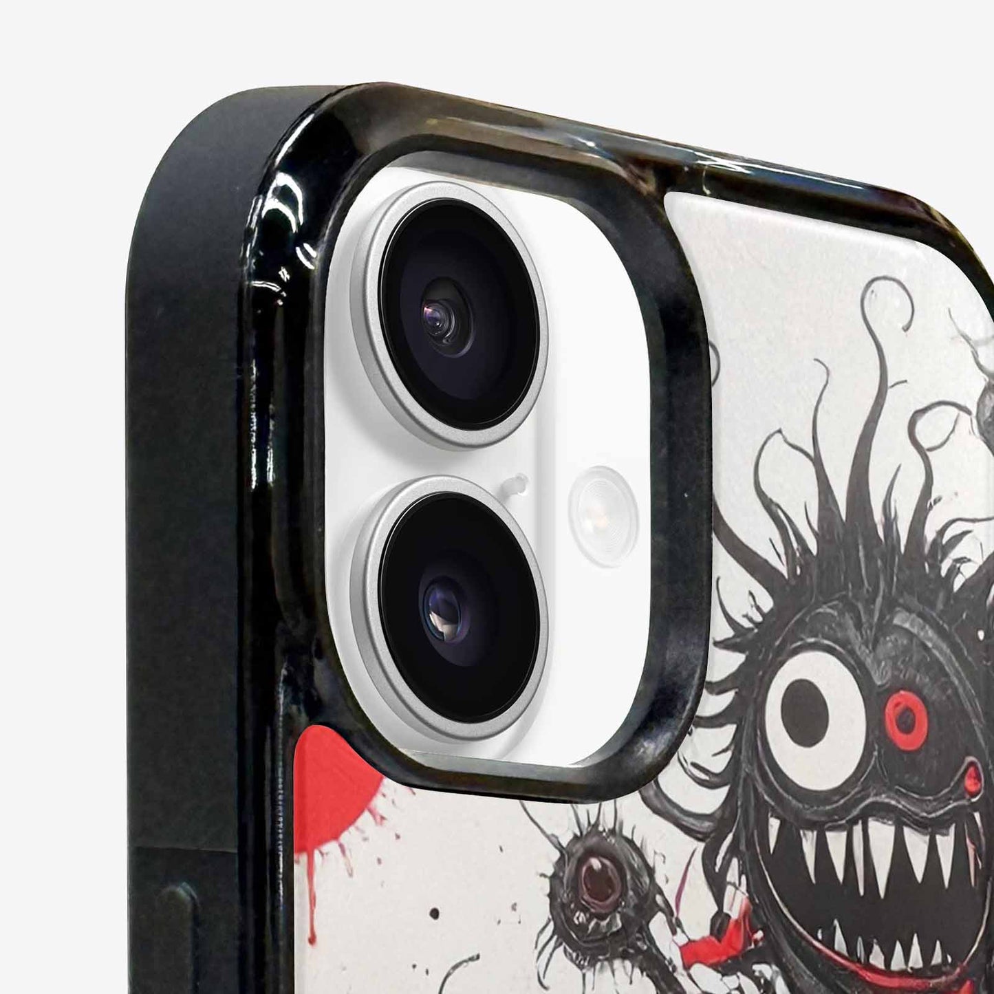 iPhone 16 Case — Multi Eye Monster Black Red Ink, Custom Print Case Cover