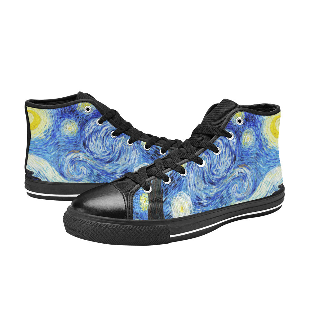MEN'S Cc Starry Night Men’S High Top Canvas Neon Fantasy Custom Sneakers