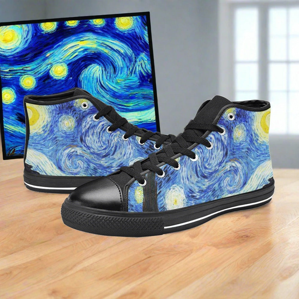 Mermaid Purple Teal Vivid MEN Bold Art - Freaky Shoes | Custom Art Sneakers