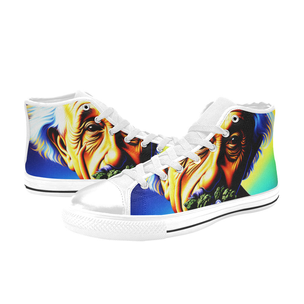 WOMEN'S 420 Albert High Top Canvas Wallpaper Art Custom Sneakers