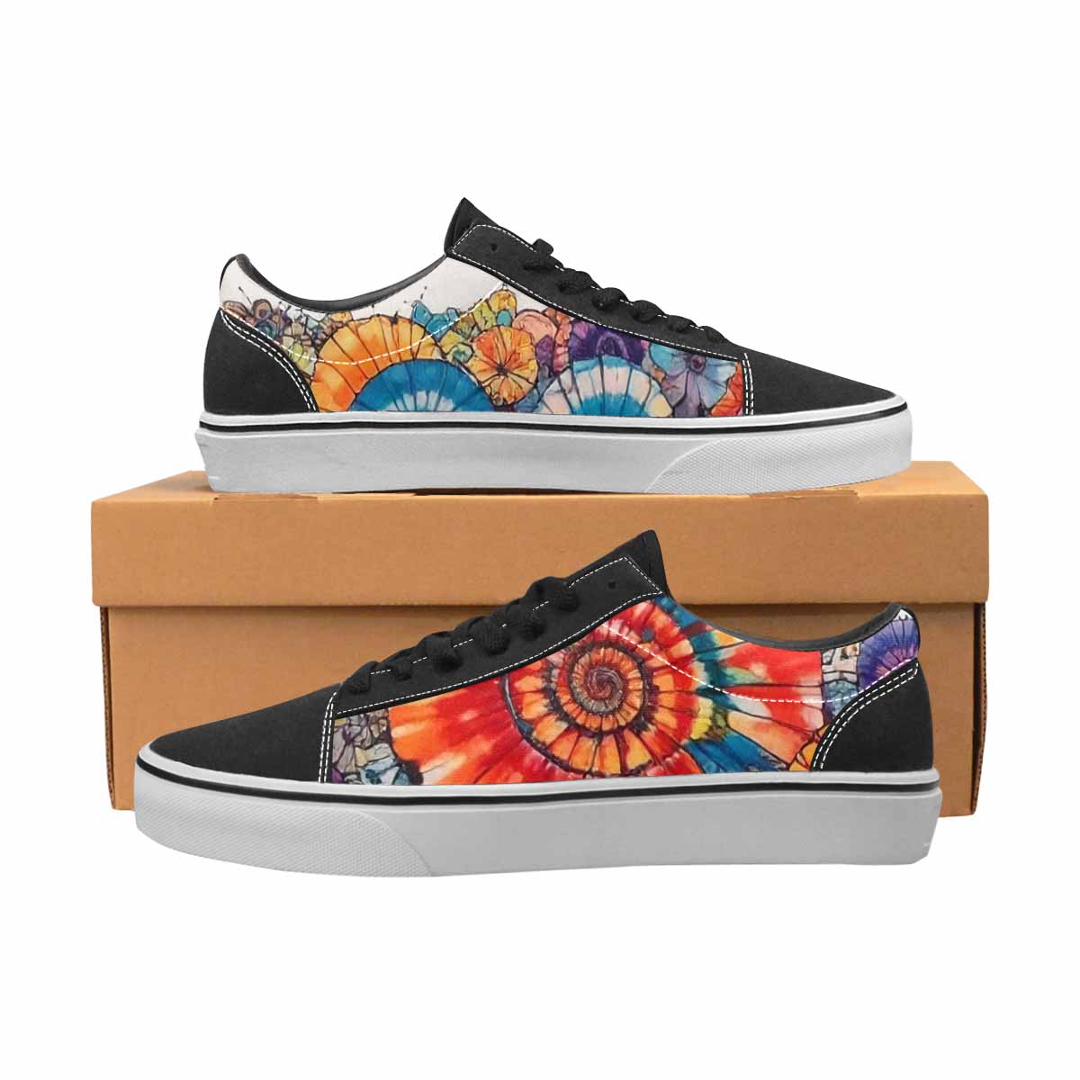 WOMEN'S Tie Lace-Up Canvas Wallpaper Art Sneakers