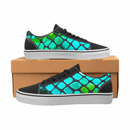 MEN'S Dark Snake Print Canvas Lace-Up Neon Fantasy Custom Shoes