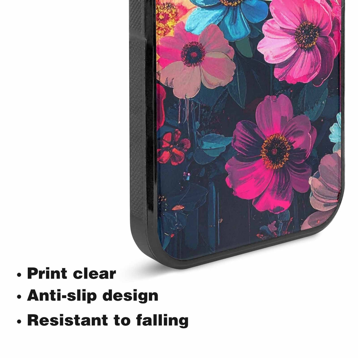 iPhone 15 Plus Case — Shadowy Glitch Floral Pattern Hundreds Of, Custom Designed Case Cover