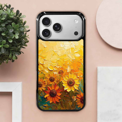 iPhone 17 Pro Max Case — Impressionist Sunflower Brushstroke Pattern Floral, Custom Made Phone Cover