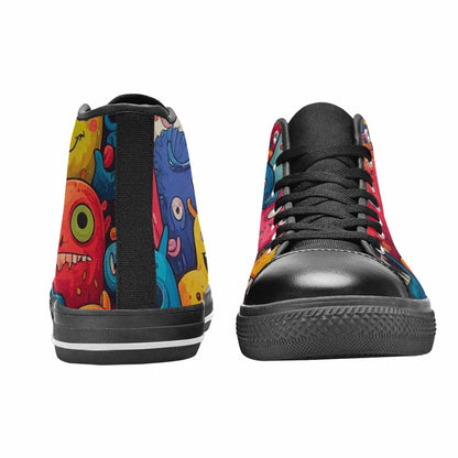 MEN'S Cartoon Monster Character High Top Canvas Surreal Custom Shoes