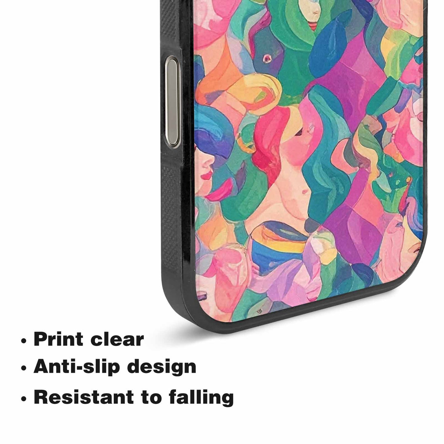 iPhone 16 Pro Case — Polysexual Flag Color Theme Small Rainbow, Custom Phone Case