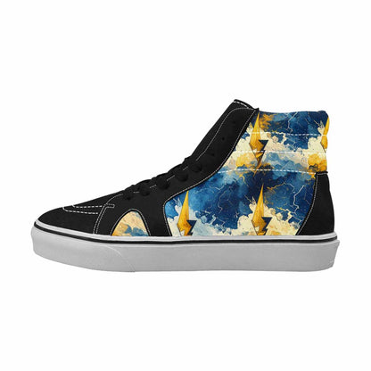 WOMEN'S Lightning Bolt High Top Canvas Wallpaper Art Sneakers