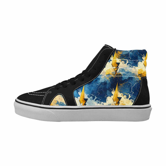 WOMEN'S Lightning Bolt High Top Canvas Wallpaper Art Sneakers