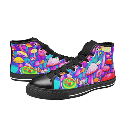 MEN'S Colorful Mushrooms Art Vibes High Top Canvas Y2K Custom Shoes